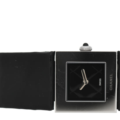 Chanel Stainless Steel Patent 19mm Matelasse Quartz Watch Black 5 of 6