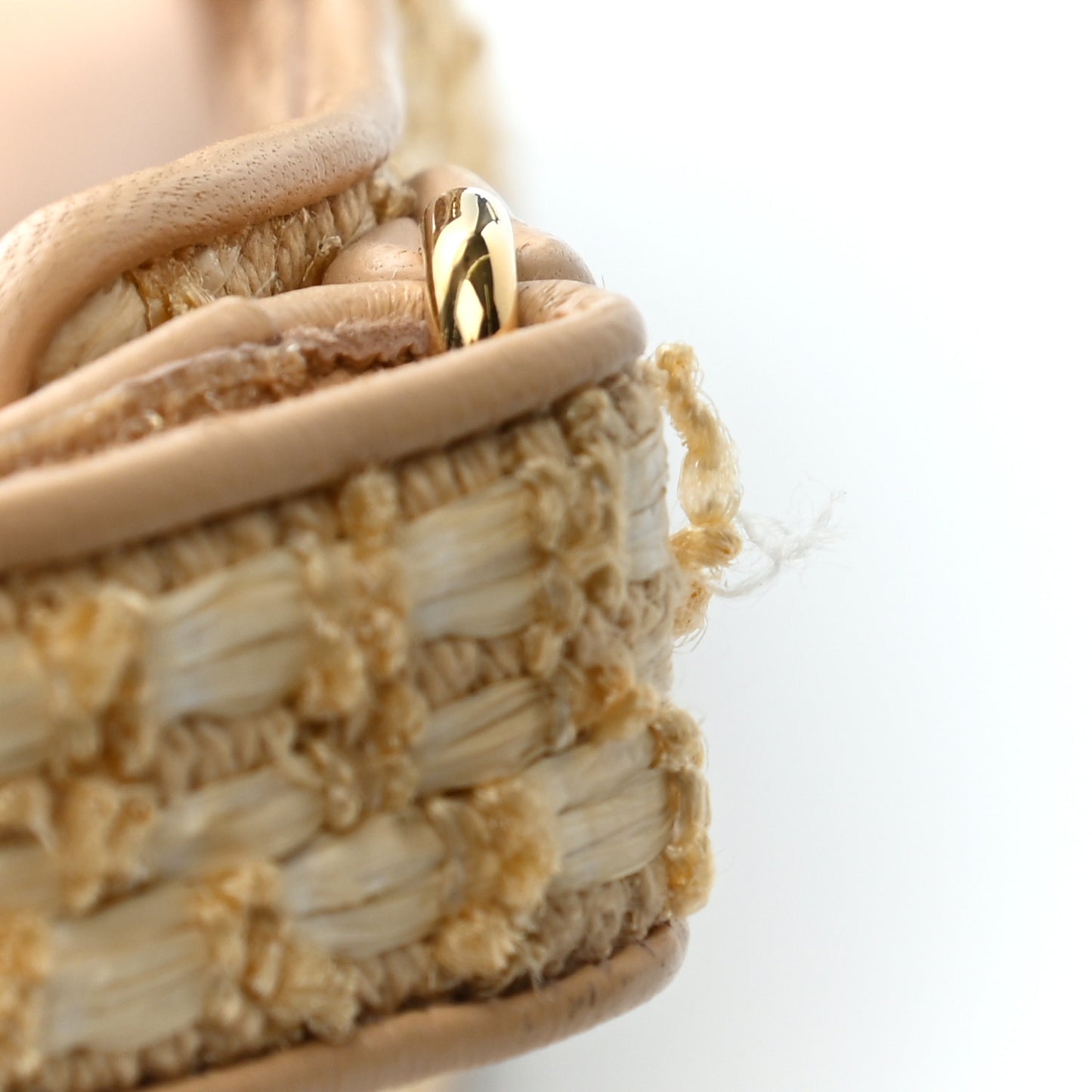 Braided Fabric Velcro Dad Sandals 38.5 Beige
