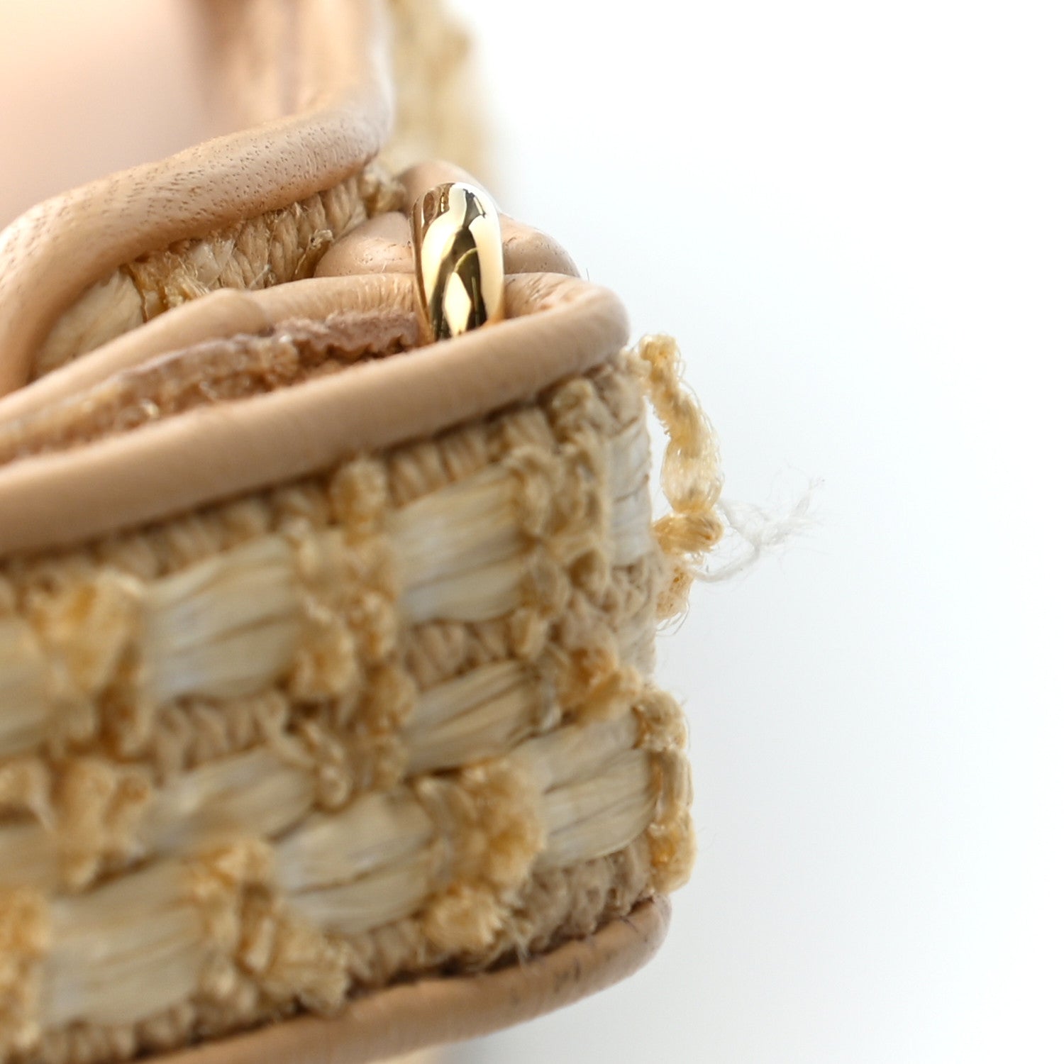 Chanel Braided Fabric Velcro Dad Sandals 38.5 Beige 15 of 19