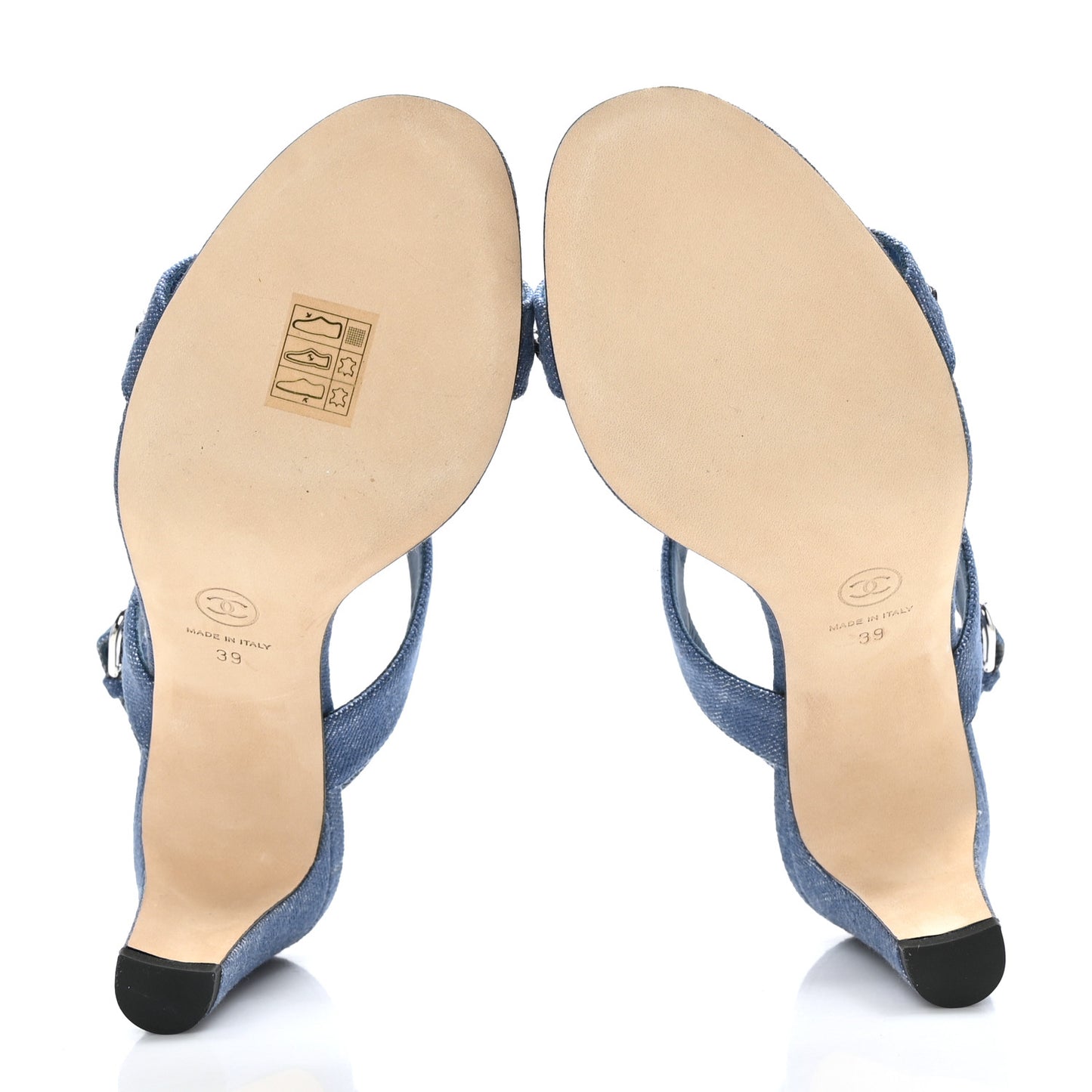 Denim Chain Sandals 39 Blue