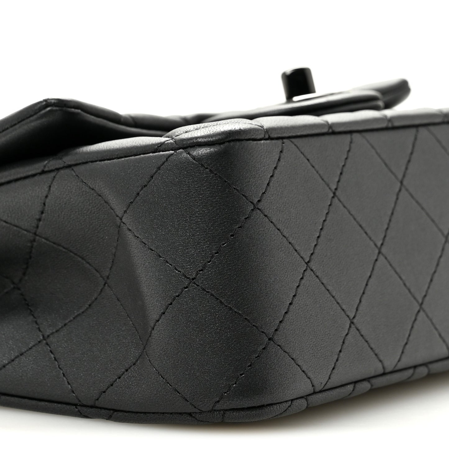 Lambskin Quilted Mini Rectangular Flap So Black