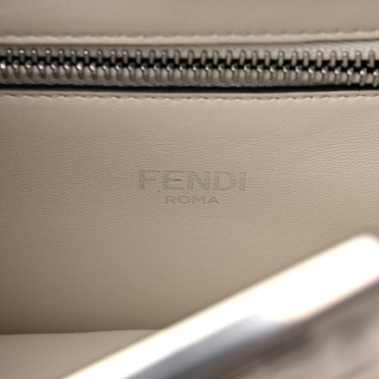 Fendi X SARAH COLEMAN Nappa FF Fish Eye Embossed Mini Peekaboo I SEE U Satchel White Ice 7 of 9