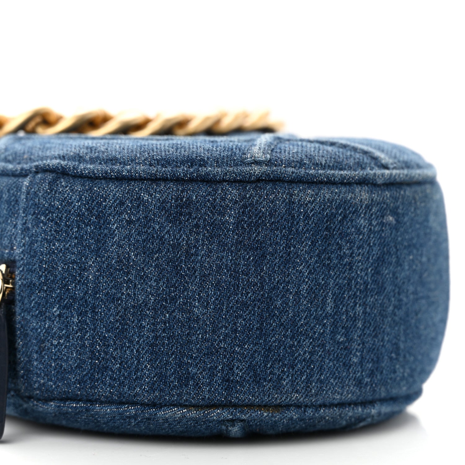 Chanel Denim Quilted Chanel 19 Round Clutch With Chain Blue 9 of 11