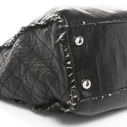 Chanel Glazed Calfskin Tweed Tweedy Shopping Tote Black 9 of 11