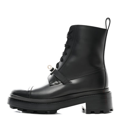 Hermes Glossed Calfskin Funk Ankle Boots 37.5 Black 1 of 9