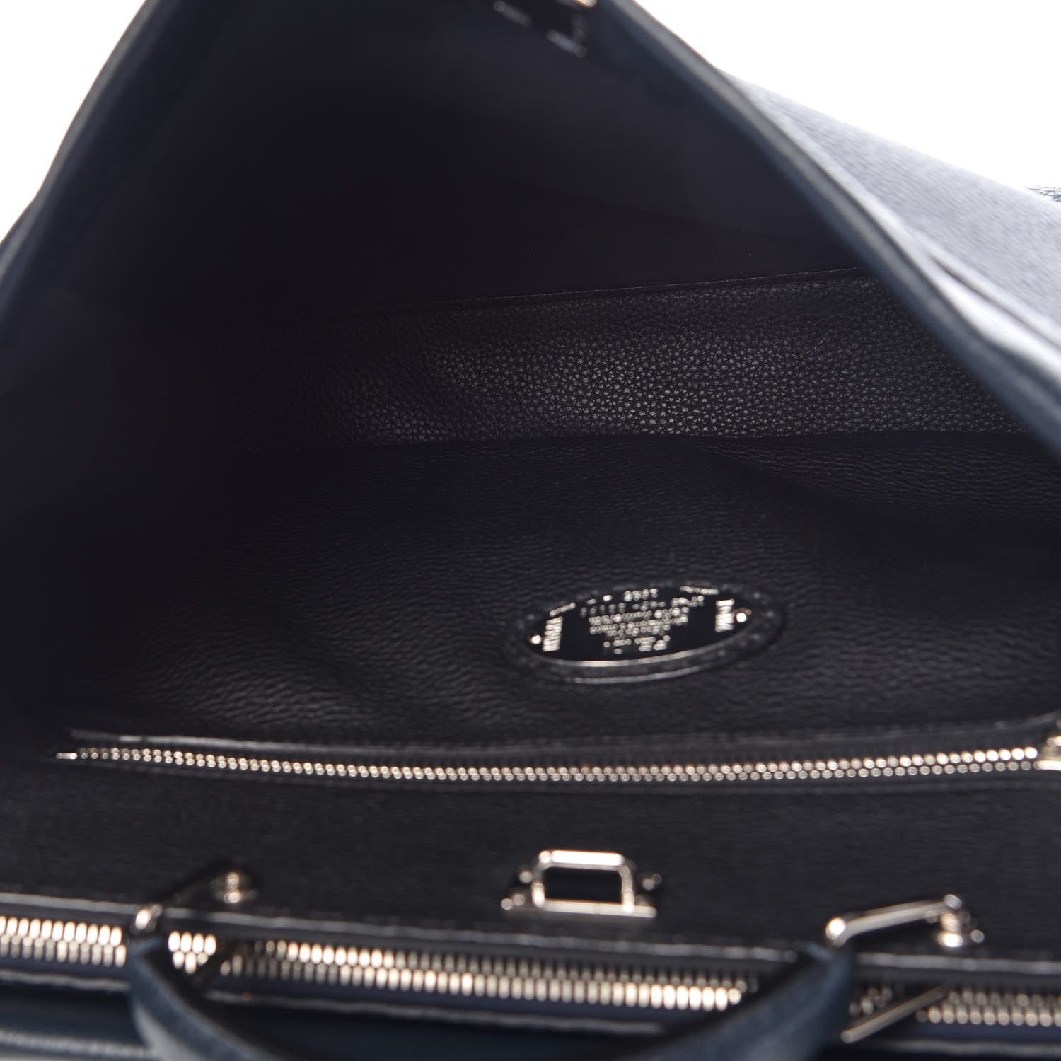 Fendi Cuoio Romano Selleria Bi-Color Large Mens Peekaboo Iconic Essential Satchel Lavagna Black 4 of 7