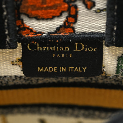 Christian Dior Canvas Embroidered Pixel Zodiac Mini Book Tote Phone Bag Latte Multicolor 6 of 10
