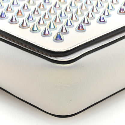 Christian Louboutin Metallic Calfskin Spiked Zoompouch Crossbody Snow Silver 8 of 9