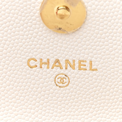 Chanel Caviar Quilted Enamel Coco Casino Flap Phone Holder With Chain White 6 of 12