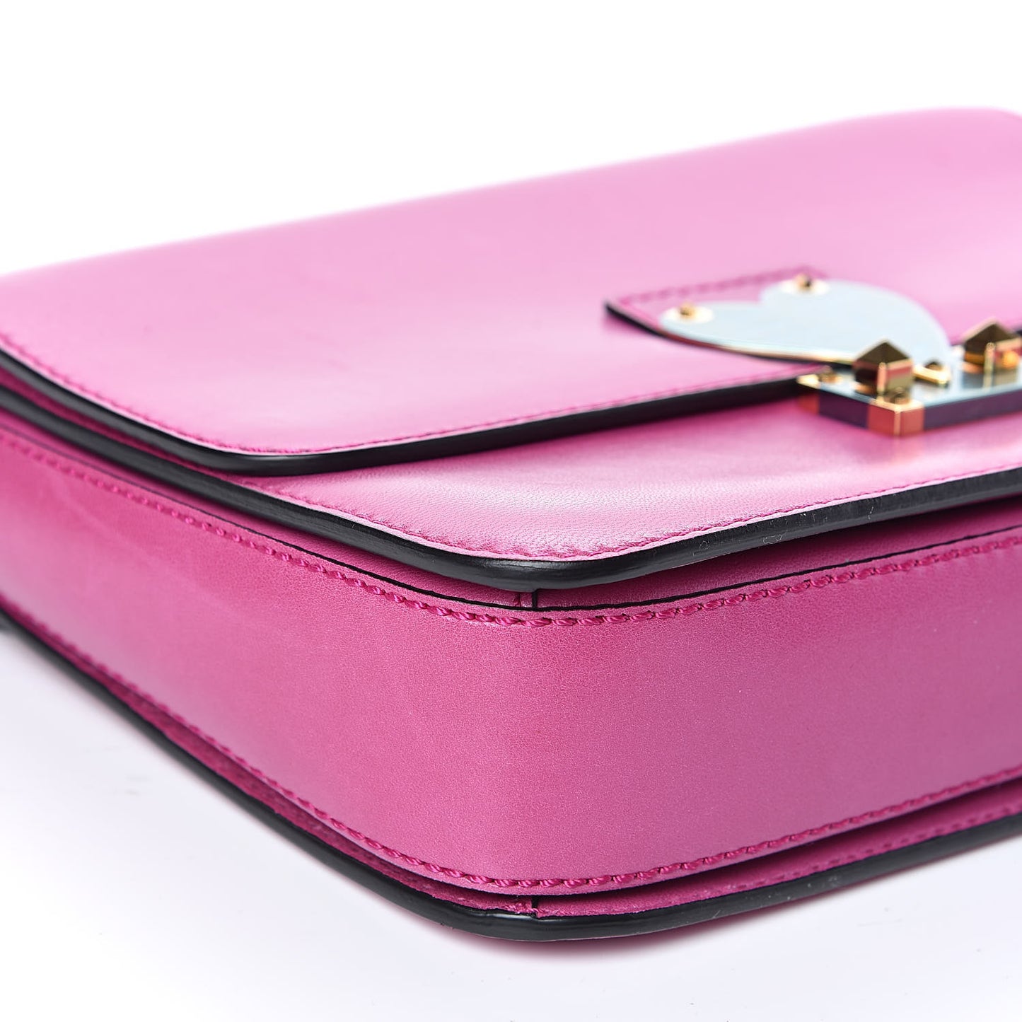 Shiny Nappa L'Amour Rockstud Shoulder Bag Fuxia