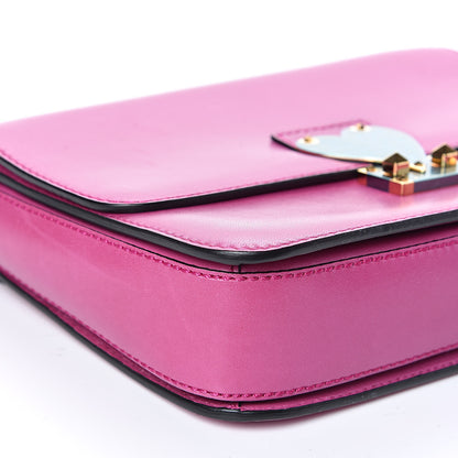 Valentino Garavani Shiny Nappa L'Amour Rockstud Shoulder Bag Fuxia 10 of 14