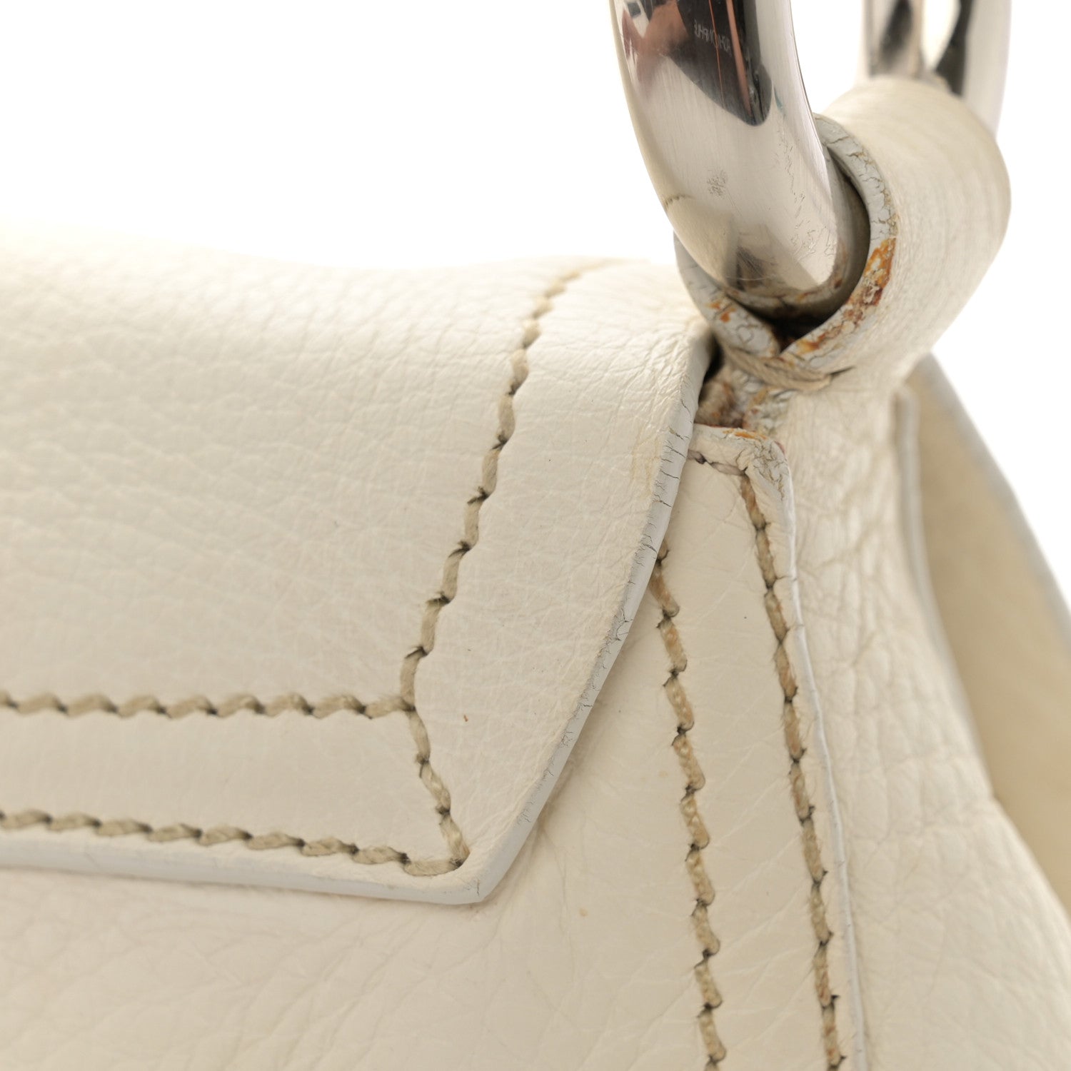 Prada Vitello Daino Swing Flap Shoulder Bag White 12 of 17