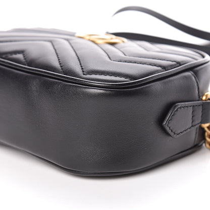 Gucci Calfskin Matelasse Mini GG Marmont Chain Shoulder Bag Black 10 of 10