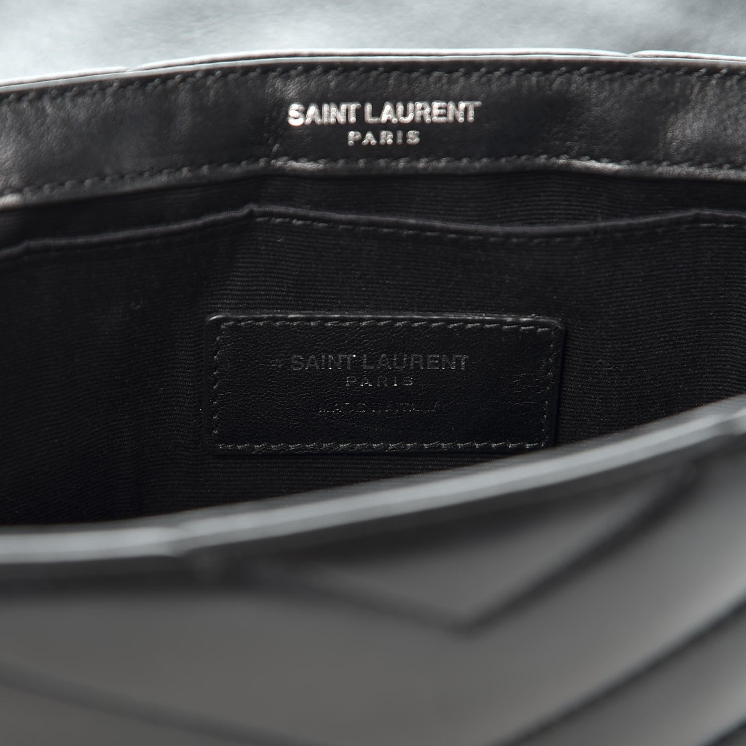 Saint Laurent Calfskin Y Quilted Monogram Loulou Flap Bag Black 8 of 9