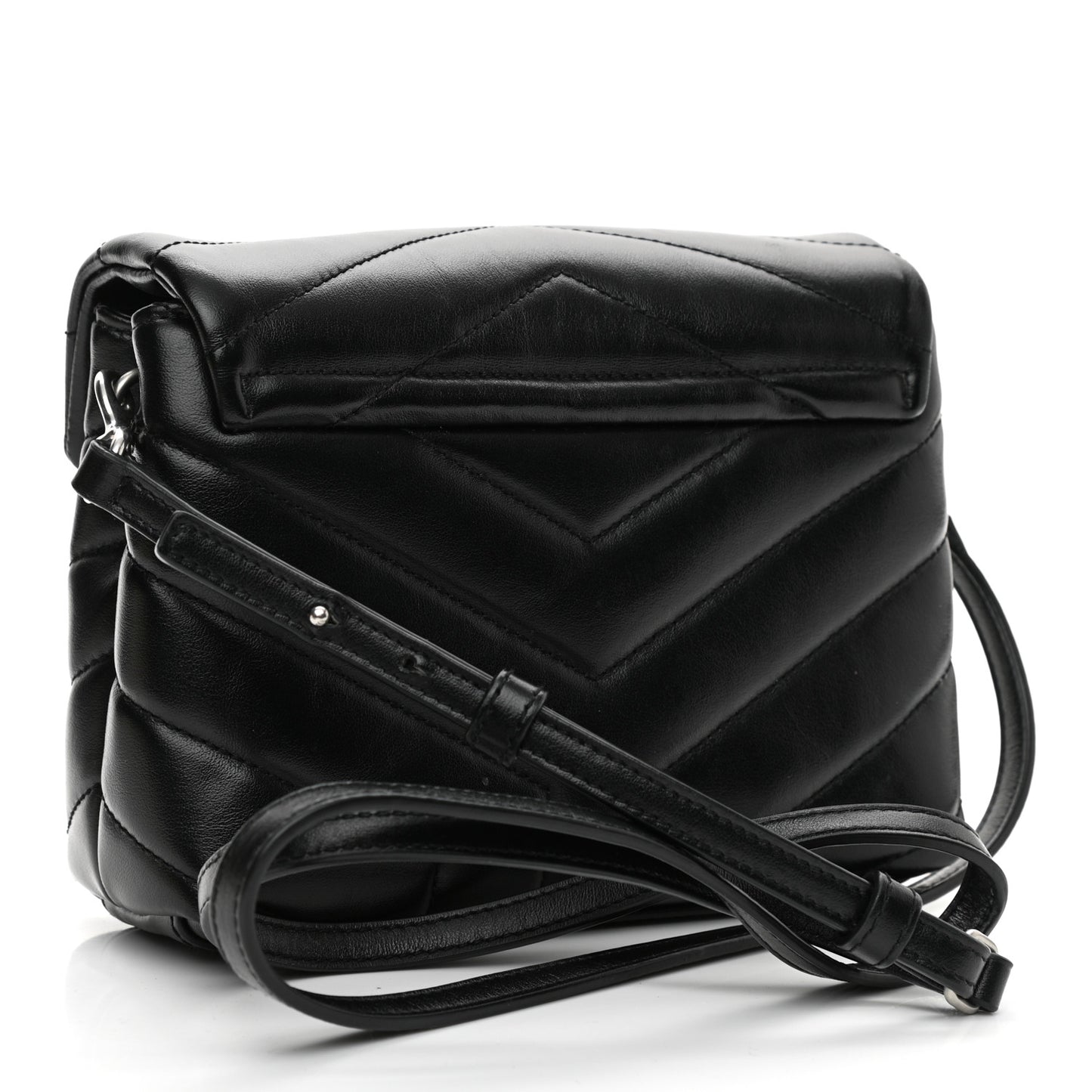Calfskin Y Quilted Monogram Toy Loulou Crossbody Bag Black