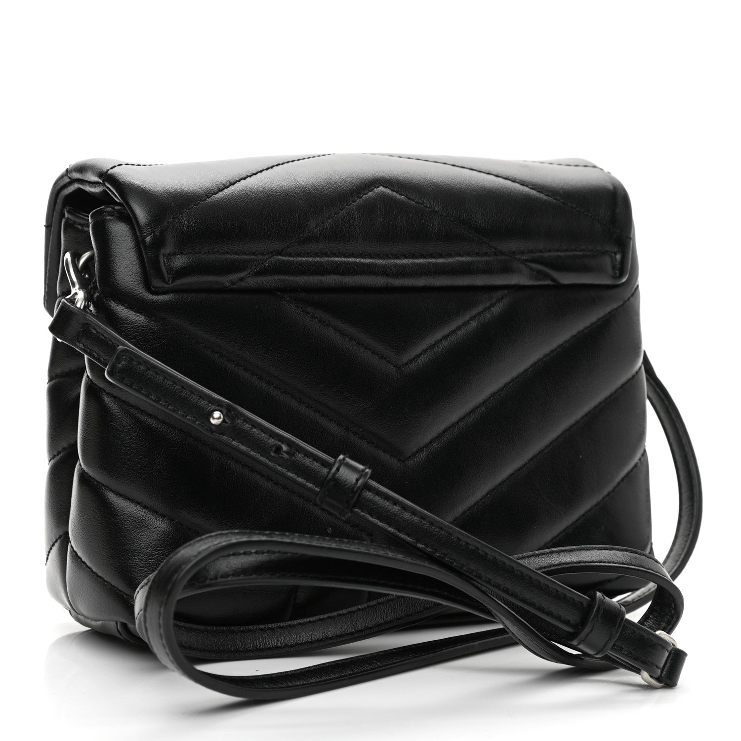 Saint Laurent Calfskin Y Quilted Monogram Toy Loulou Crossbody Bag Black 3 of 10
