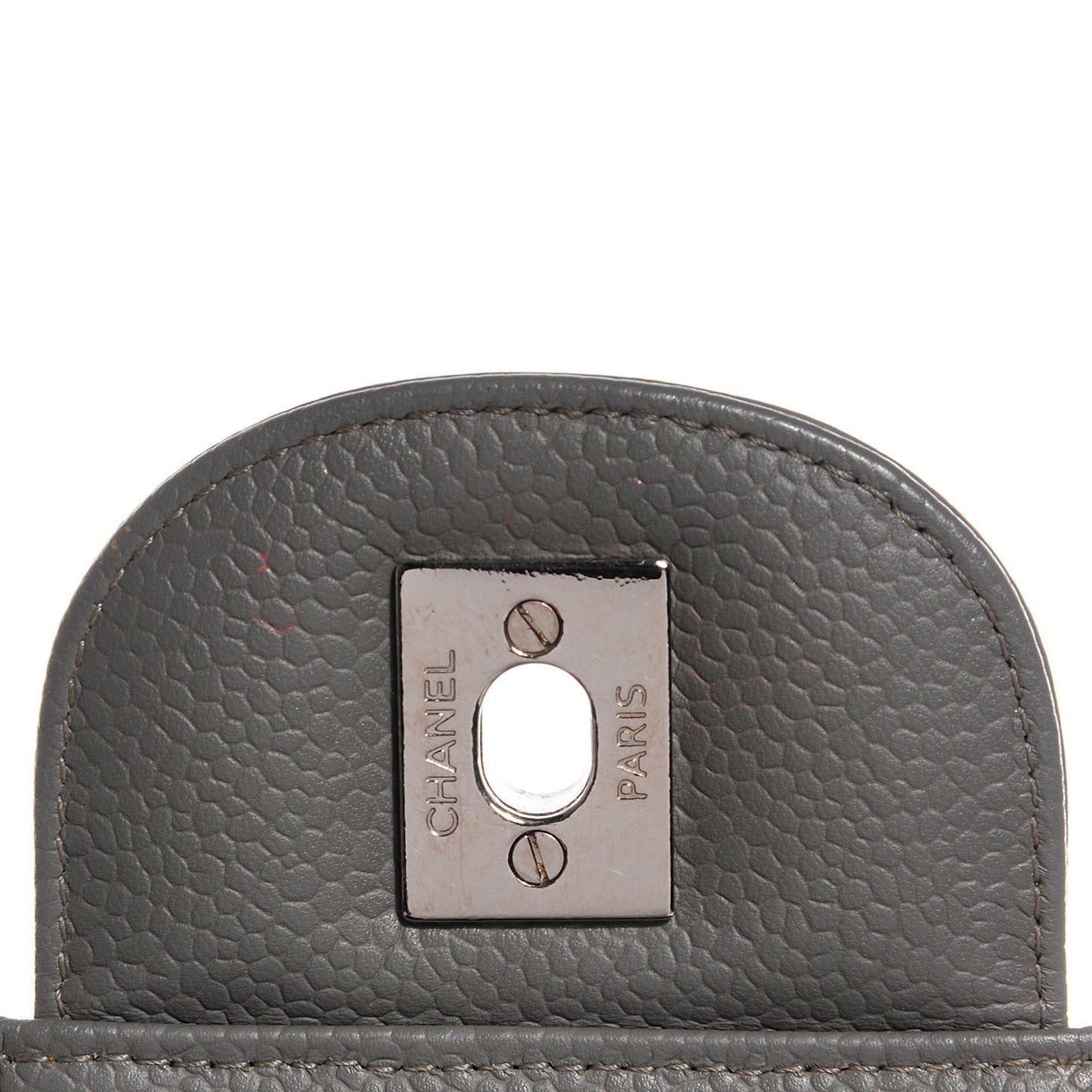 Caviar Quilted Jumbo Single Flap Grey
