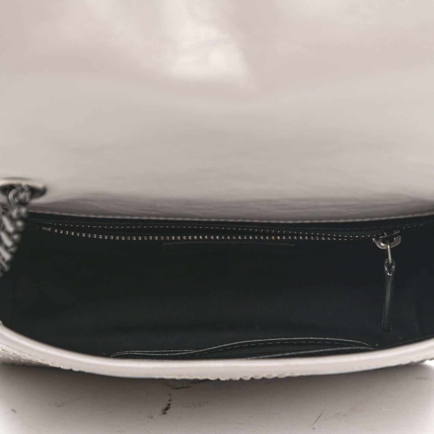 Crinkled Calfskin Matelasse Monogram Niki Chain Wallet Granite