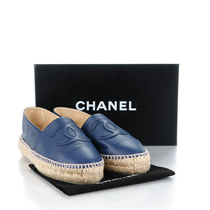 Chanel Lambskin CC Espadrilles 39 Dark Navy 8 of 8