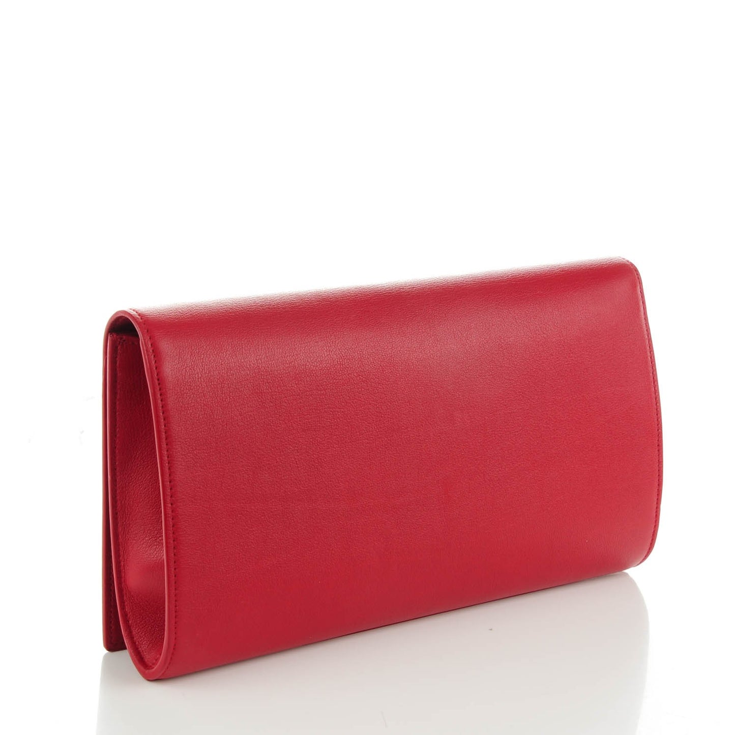 Calfskin Monogram Large Belle De Jour Clutch Lipstick Red