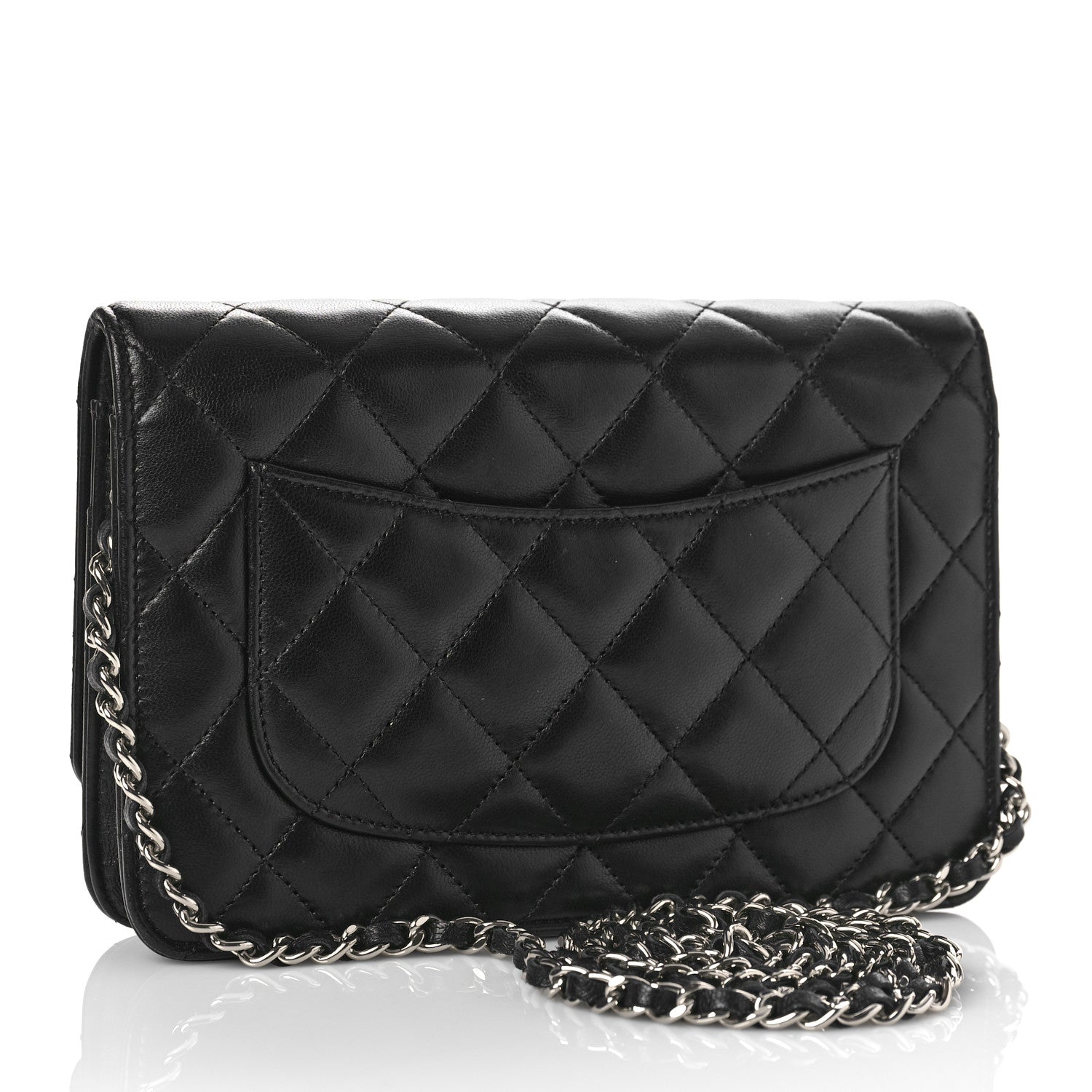 Chanel Lambskin Quilted Wallet On Chain WOC Black 3 of 11