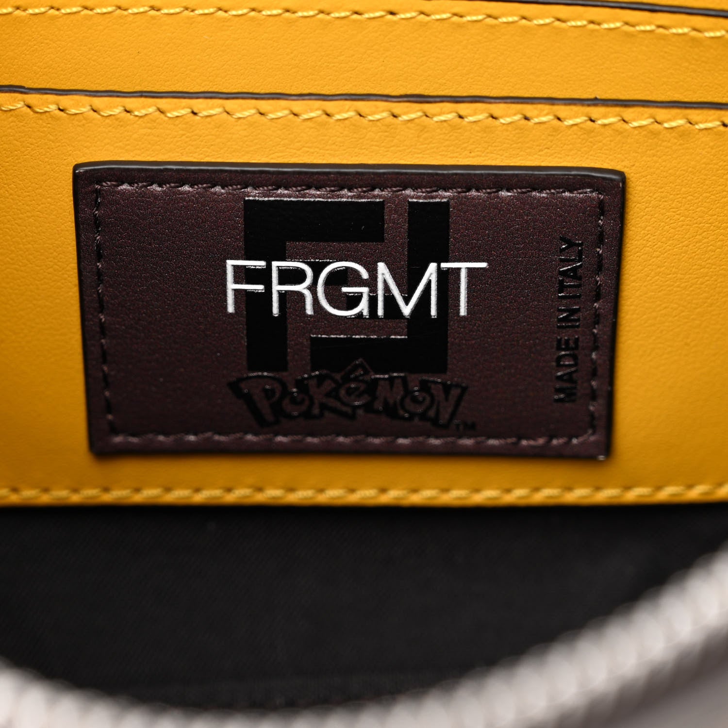 Fendi X FRGMT X POKEMON Glazed Fabric FF Pokemon Print Baguette Pouch Tobacco Moro Giallo 6 of 11