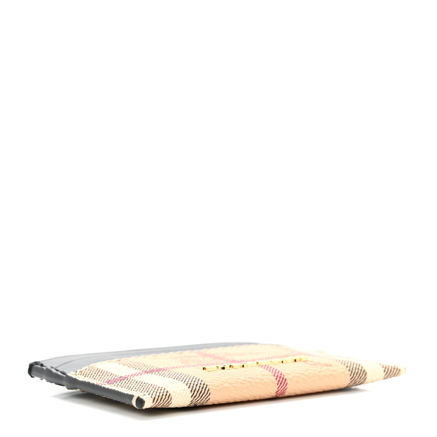 Burberry Soft Grain Calfskin Haymarket Check Izzy Card Case Black 4 of 7