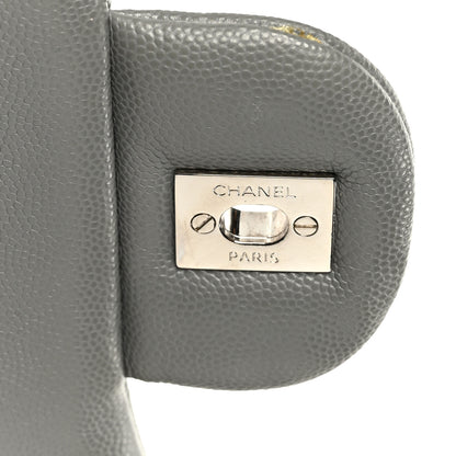 Chanel Caviar Quilted Jumbo Double Flap Grey 7 of 11
