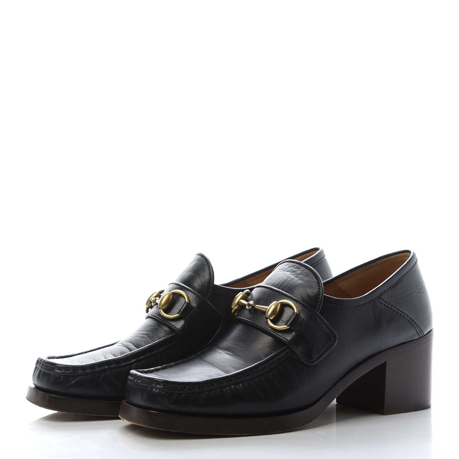 Gucci Malaga Kid Horsebit Loafer Pumps 36.5 Black 2 of 13