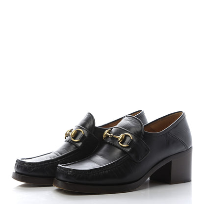 Gucci Malaga Kid Horsebit Loafer Pumps 36.5 Black 2 of 13
