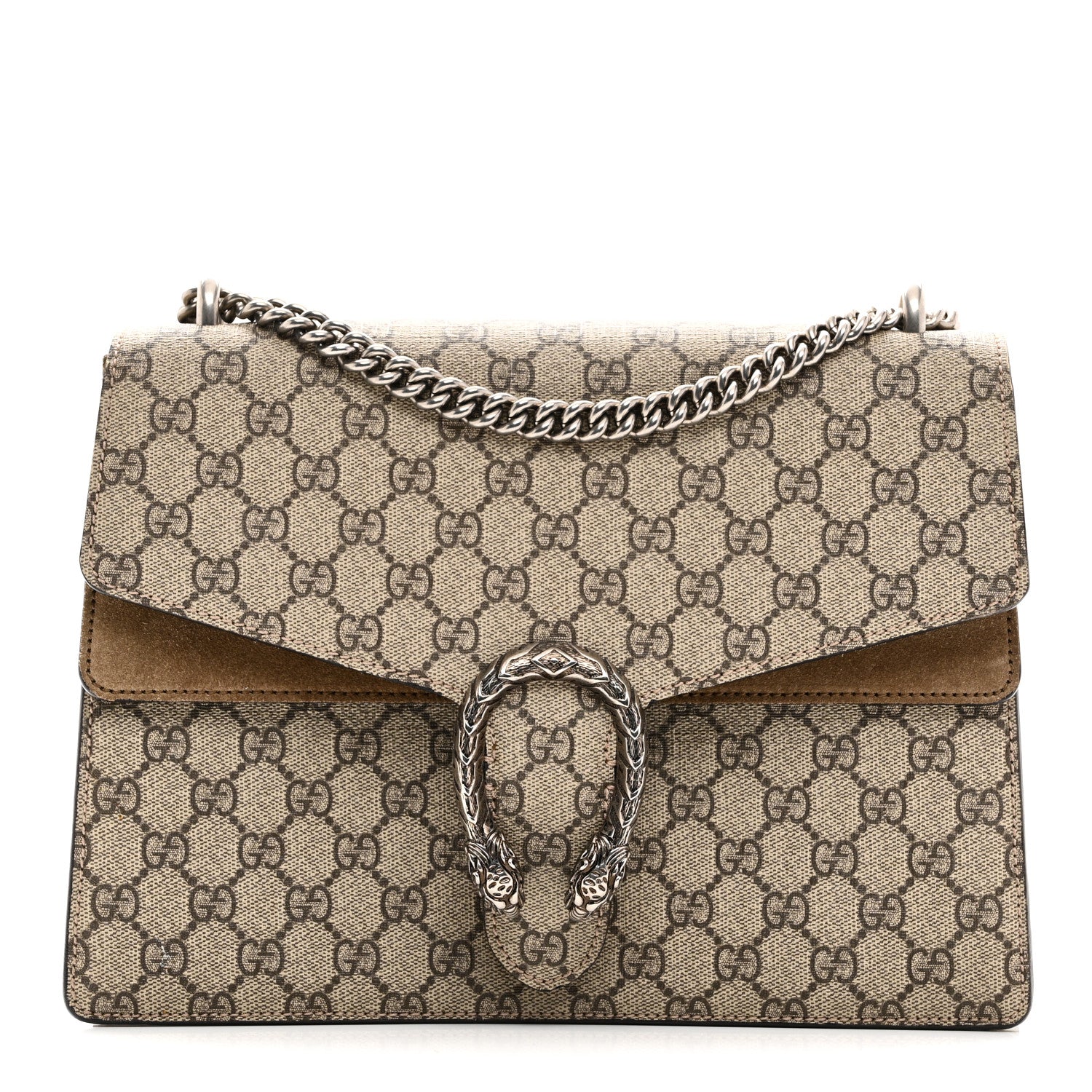 Gucci GG Supreme Monogram Medium Dionysus Shoulder Bag Taupe 1 of 10