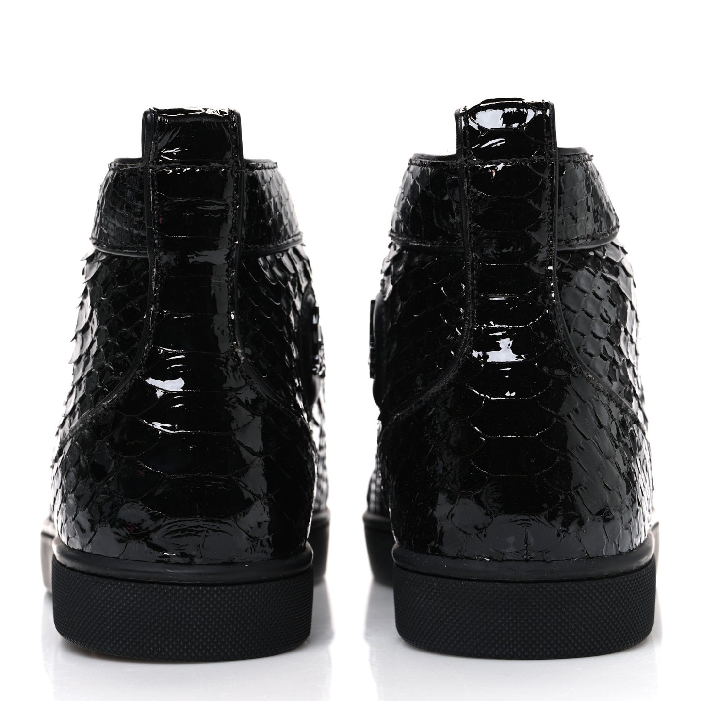 Patent Snakeskin Mens Louis Flat Sneakers 40 Black