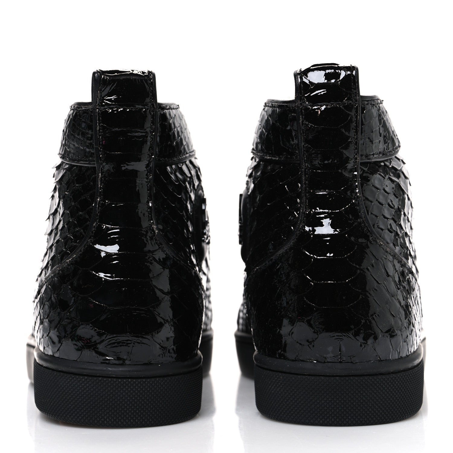 Christian Louboutin Patent Snakeskin Mens Louis Flat Sneakers 40 Black 6 of 11