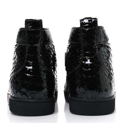 Christian Louboutin Patent Snakeskin Mens Louis Flat Sneakers 40 Black 6 of 11
