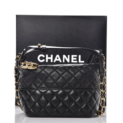 Chanel Lambskin Quilted Hobo Black 9 of 9