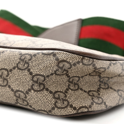 Gucci GG Supreme Monogram Textured Dollar Calfskin Web Small Ophidia GG Handbag Beige Ebony New Acero 10 of 12