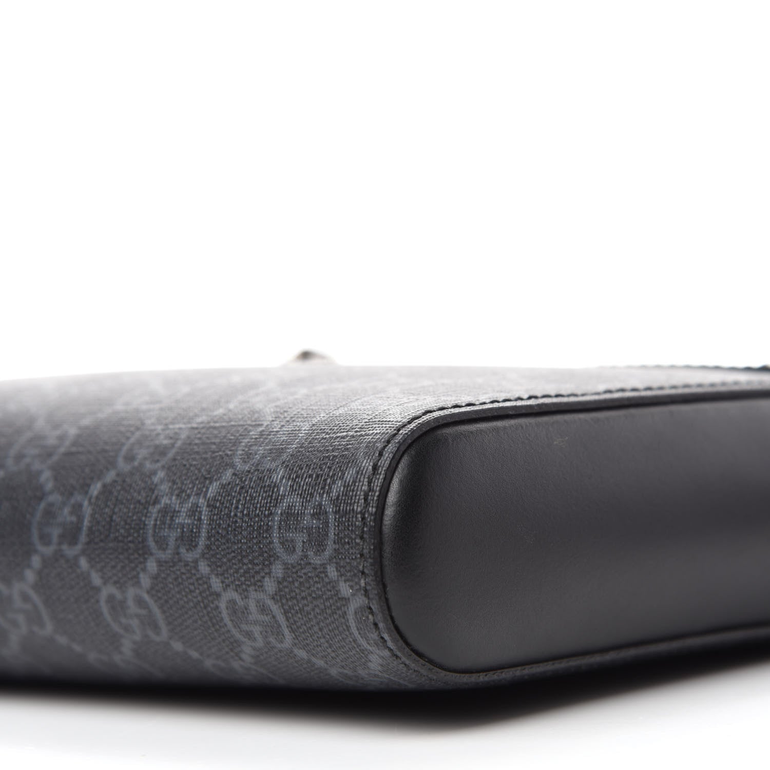 Gucci GG Supreme Monogram Web Small Flat Messenger Bag Black Grey 7 of 11