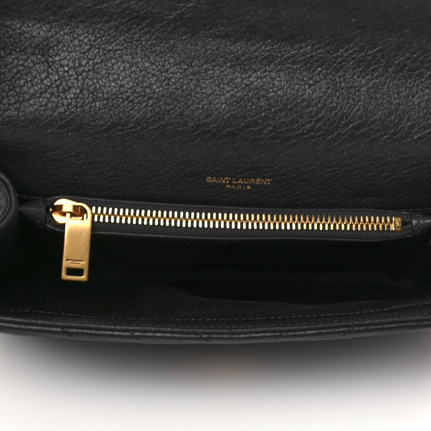 Saint Laurent Sheepskin Matelasse Chevron Monogram Medium College Bag Black 5 of 6