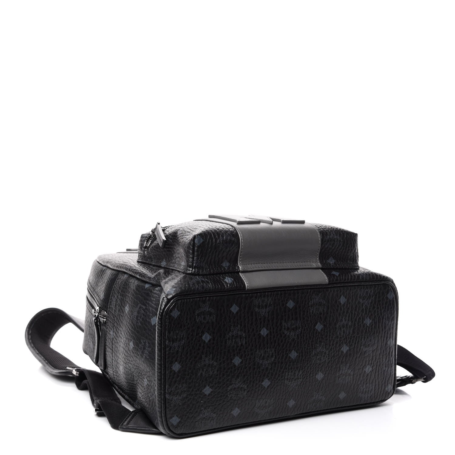 MCM Visetos Medium Stark Logo Stripe Backpack Black 3 of 8
