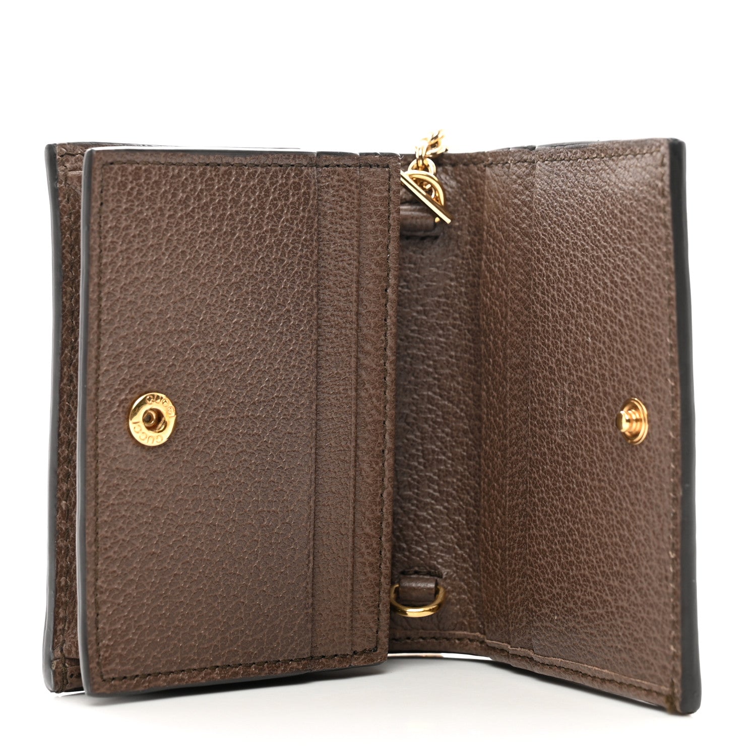 Gucci GG Supreme Monogram Web Ophidia Chain Card Case Wallet Beige New Acero 5 of 8