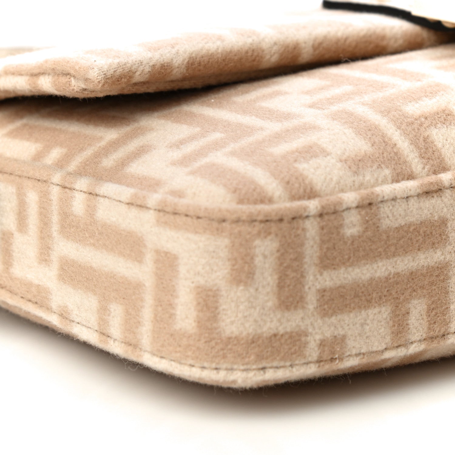 Fendi Wool Cuoio Romano Selleria FF 1974 Baguette 1997 Beige Cammello Camelia 10 of 14