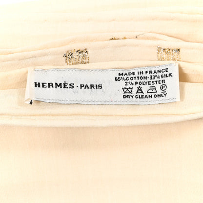 Hermes Cotton Silk Cheche H Scarf Ecru 3 of 12
