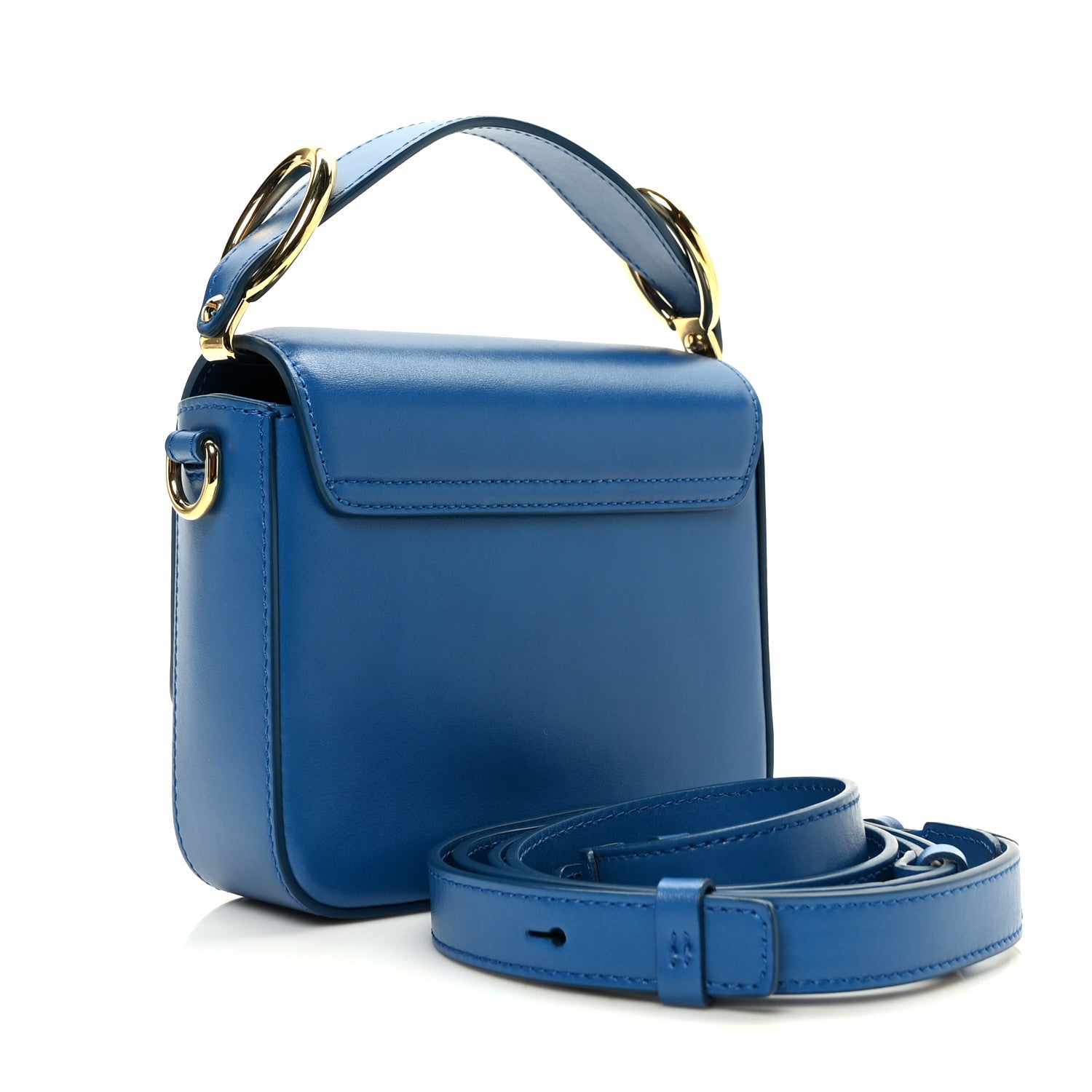 Chloe Shiny Calfskin Suede Mini C Bag Smoky Blue 3 of 9