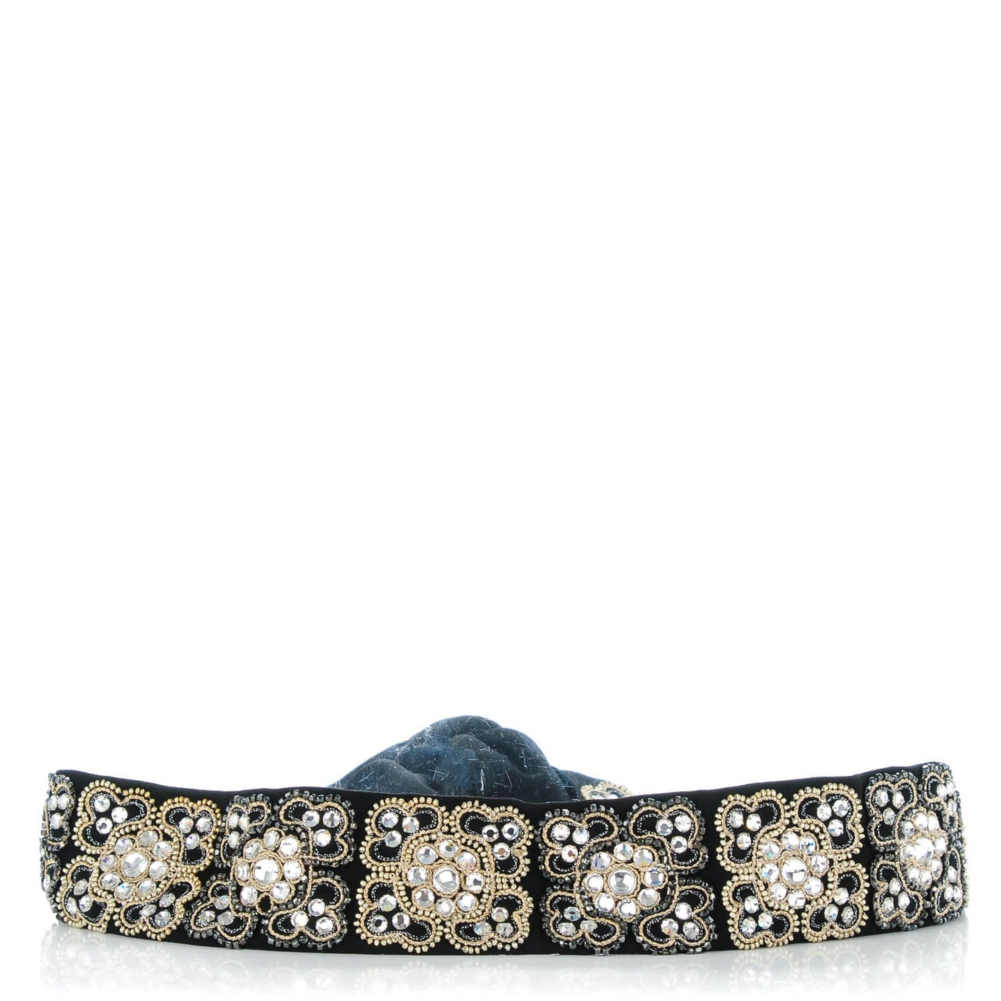 Crystal Embellished Sash Belt Black