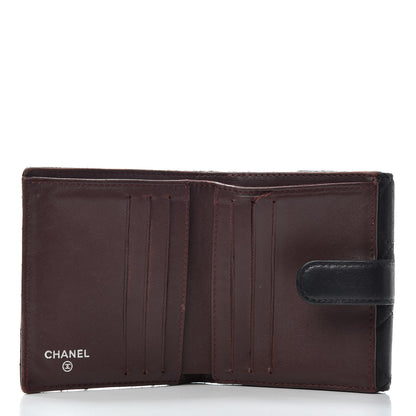 Chanel Lambskin Quilted Compact French Flap Wallet Black 5 of 8