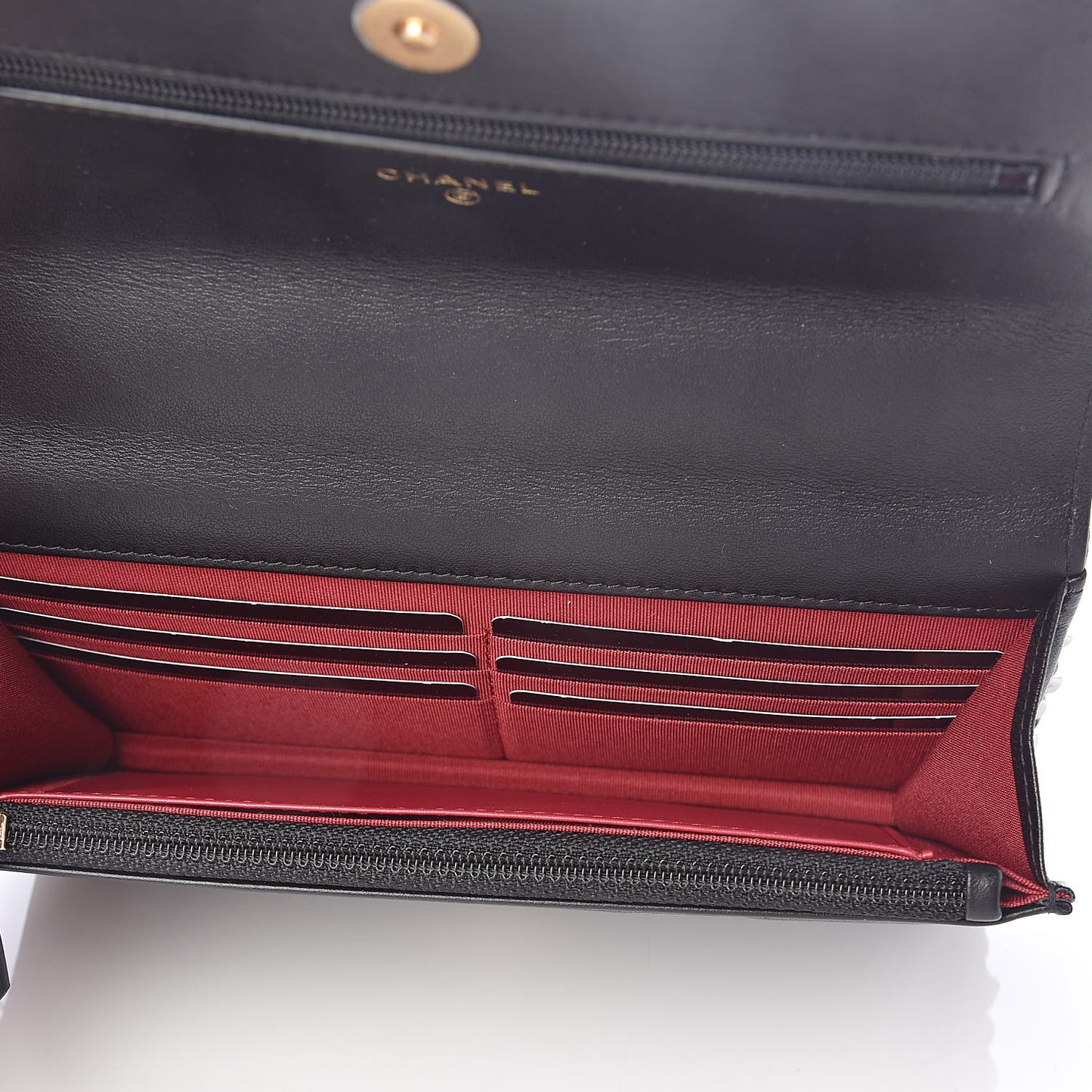Lambskin Quilted 19 Wallet On Chain WOC Black