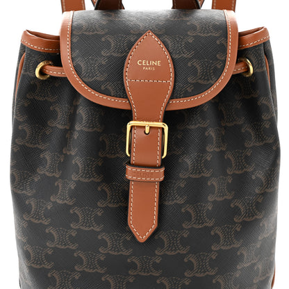 Celine Triomphe Canvas Calfskin Mini Folco Backpack Tan 8 of 10