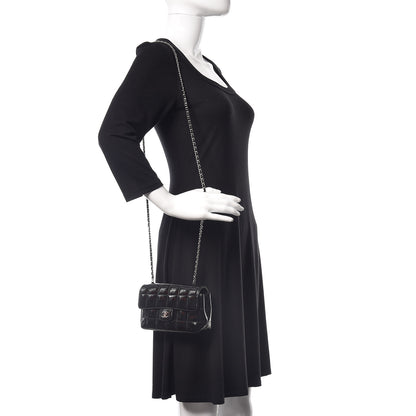 Chanel Distress Patent Quilted Mini Chocolate Bar Flap Black 2 of 9