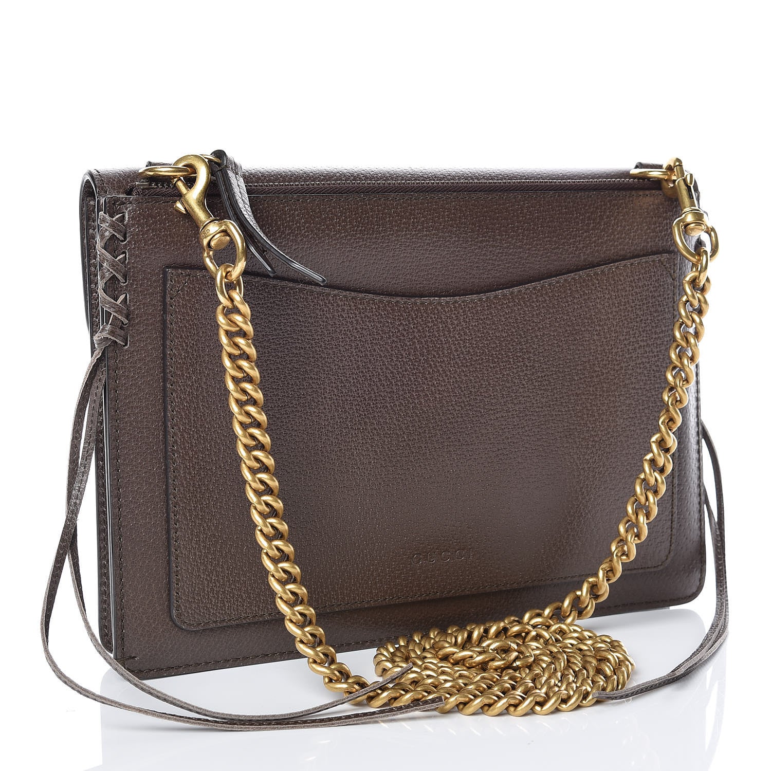 Gucci Grained Calfskin Web Animalier Shoulder Bag Brown 3 of 9