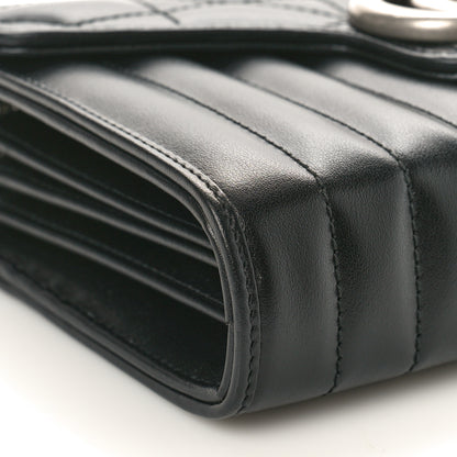 Gucci Calfskin Matelasse Aria GG Marmont Chain Wallet Black 9 of 11
